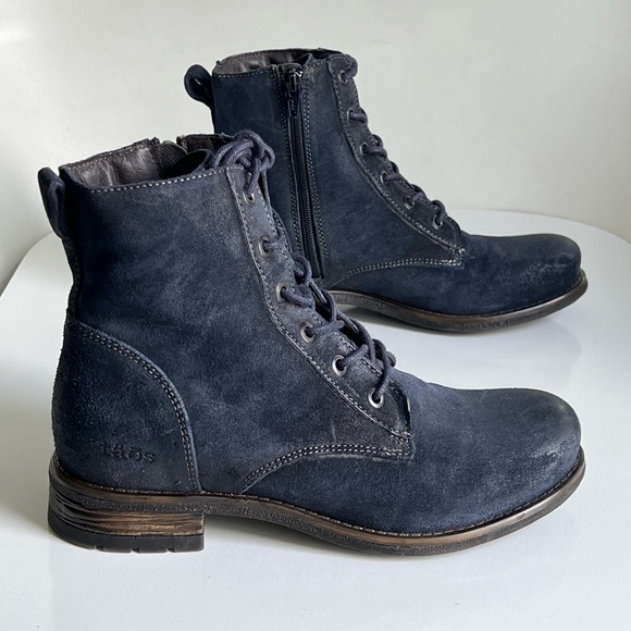 Taos Boots Women’s Size US 6- 6.5 Boot Camp Dark Blue Rugged Combat Moto Boot - Picture 1 of 15